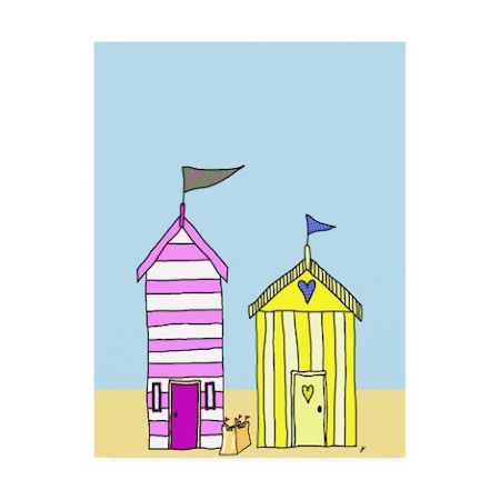 Fab Funky 'Beach Huts 3' Canvas Art,35x47